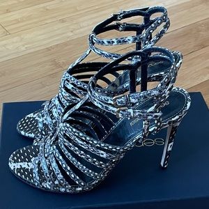 Sergio Rossi- Snake Skinned Strappy Heeled Sandals